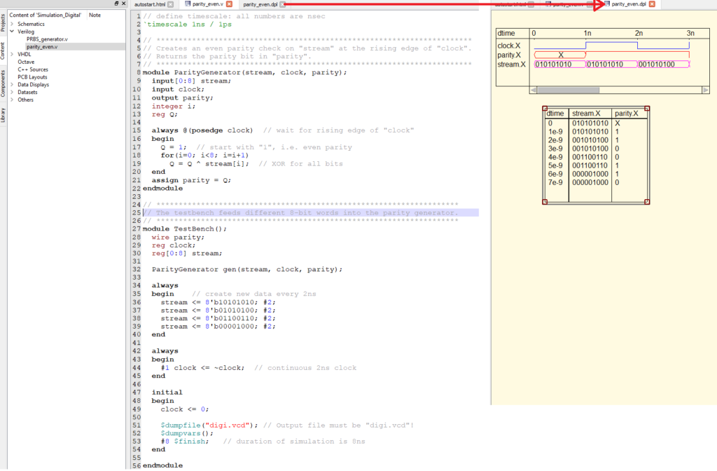 VHDL/Verilog Testbench + QucsStudio GUI