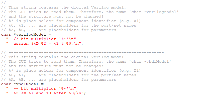 (ES) Plantilla C/C++ para modelado digital en QucsStudio. (EN) C/C++ template for digital components modelling in QucsStudio