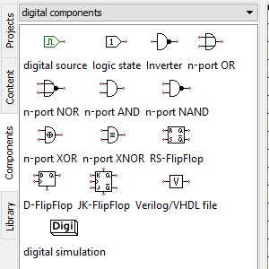 Componentes digitales en QucsStudio. Digital Components in QucsStudio.